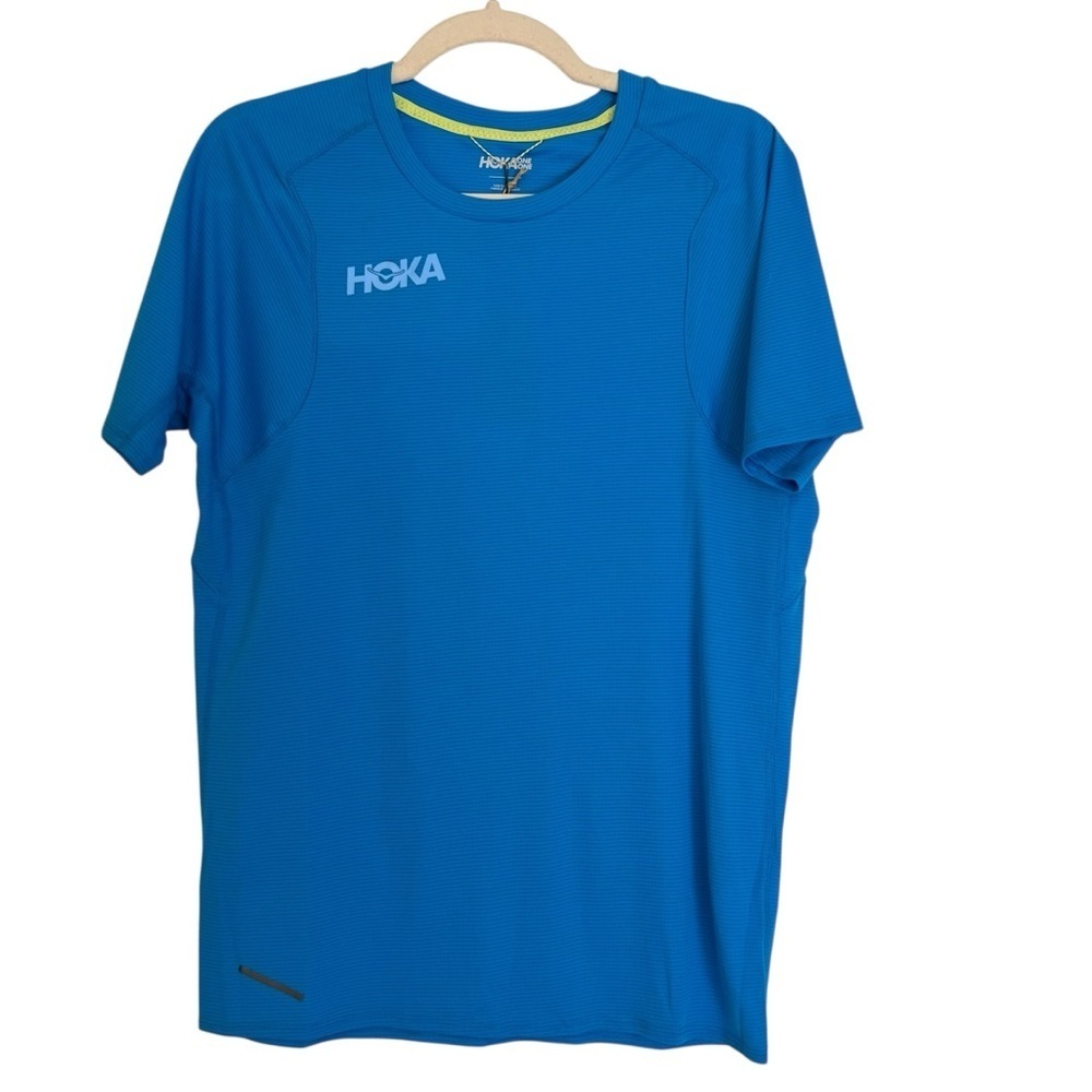 Hoka One One Men’s Glide Short Sleeve Shirt Dive Blue Small NWT Athletic Running